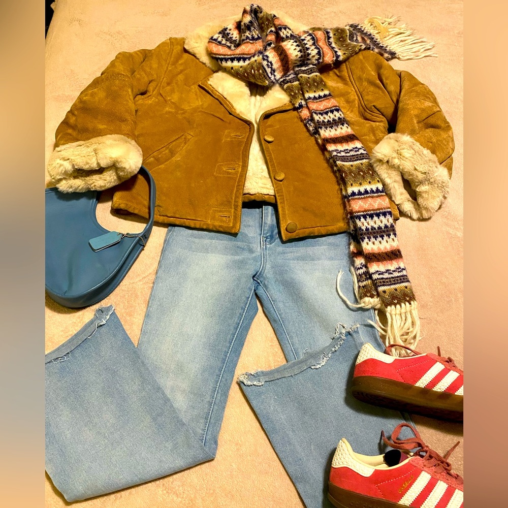 Double face leather coat